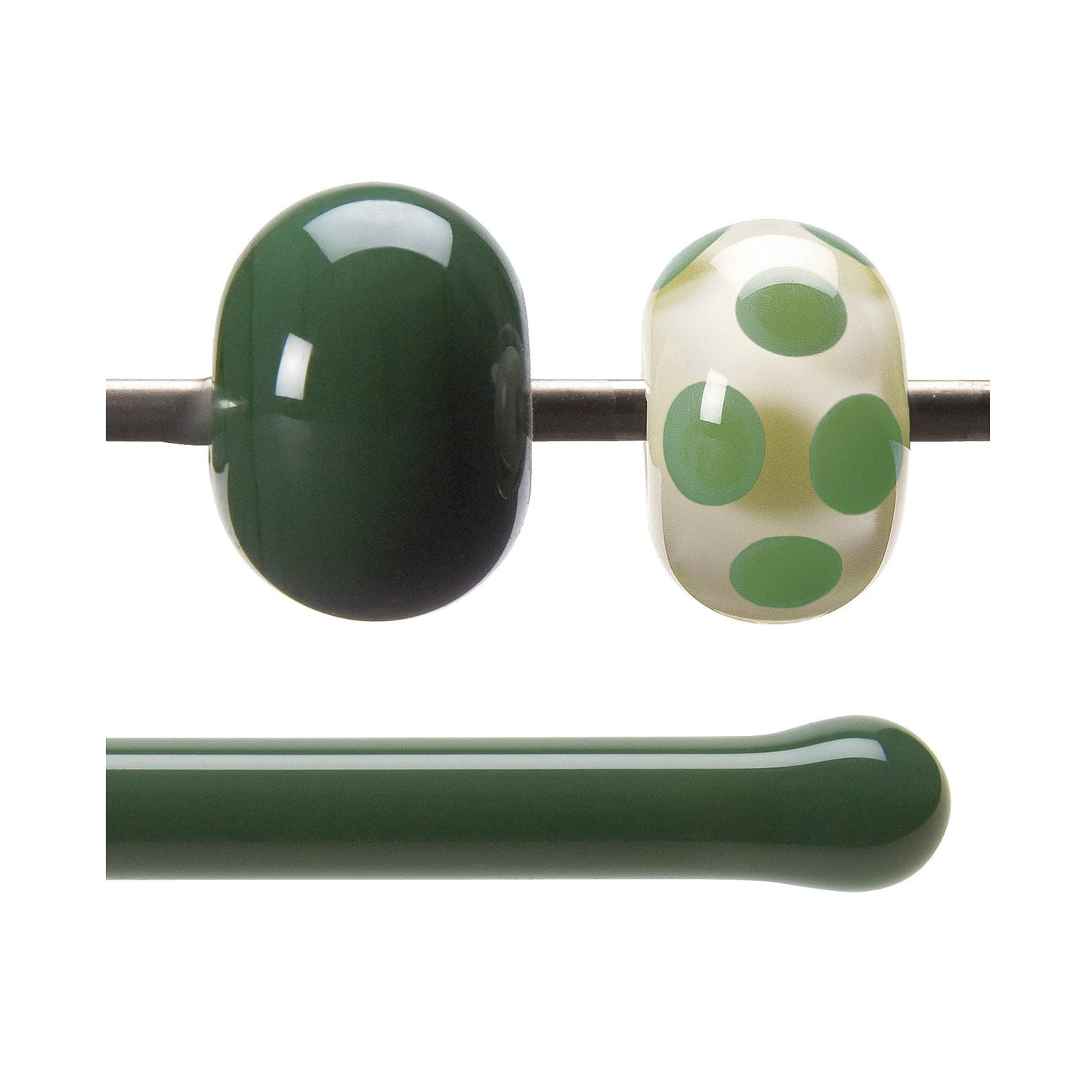Bullseye COE90 Fusing Glass 000141 Dark Forest Green Rod