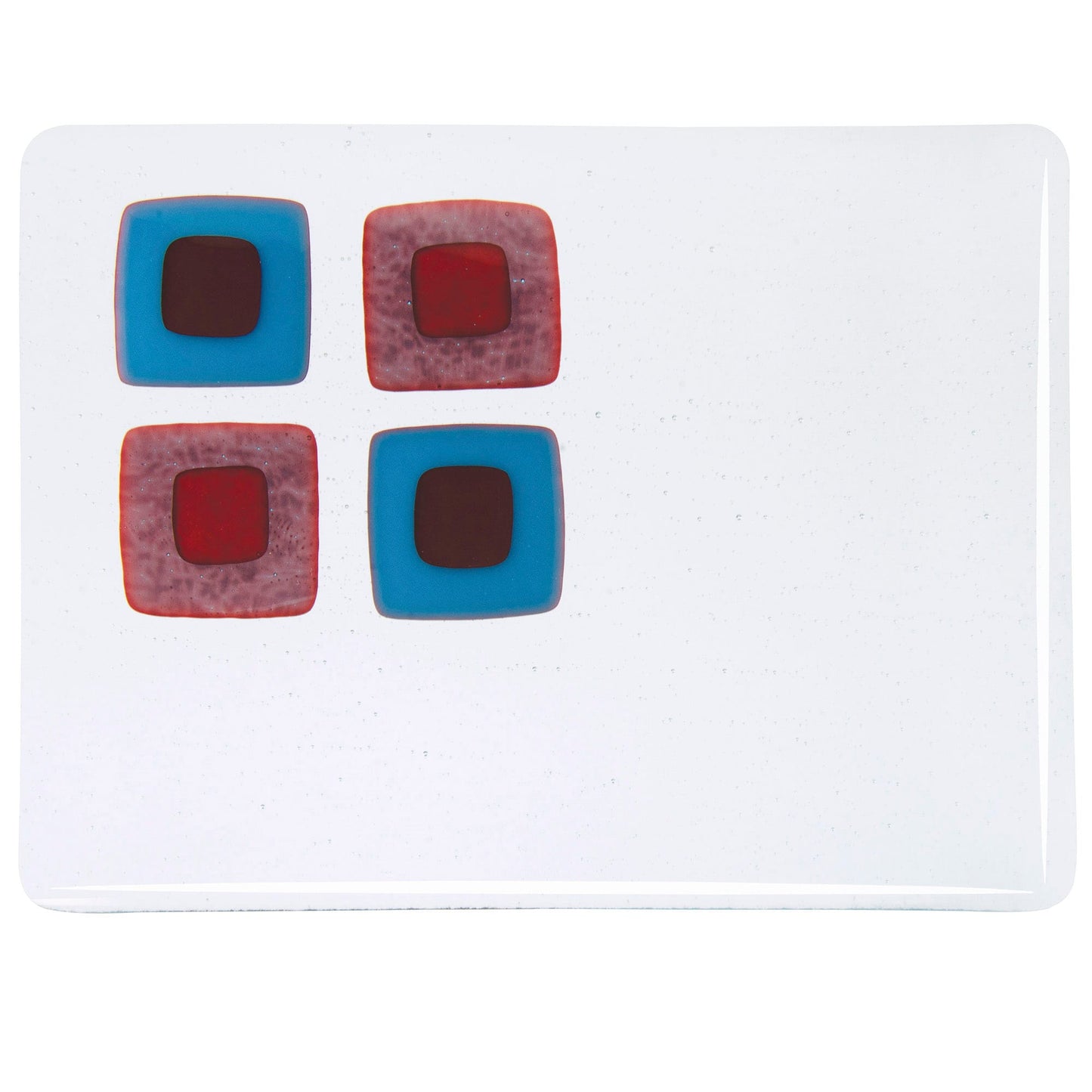 Bullseye COE90 Fusing Glass 001019 Red Reactive Clear Full Sheet