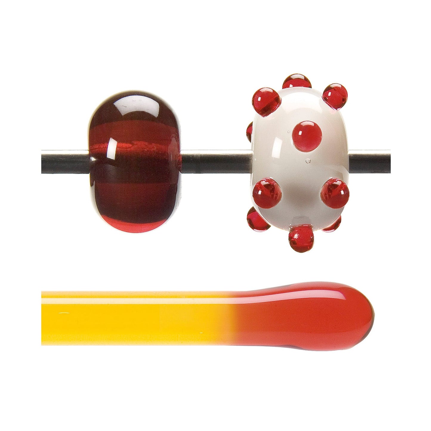 Bullseye COE90 Fusing Glass 001022 Red-Orange Rod