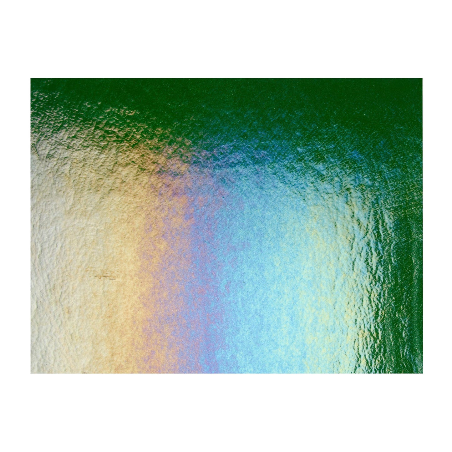 Bullseye COE90 Fusing Glass 001112 Aventurine Green, Iridescent, Rainbow Full Sheet