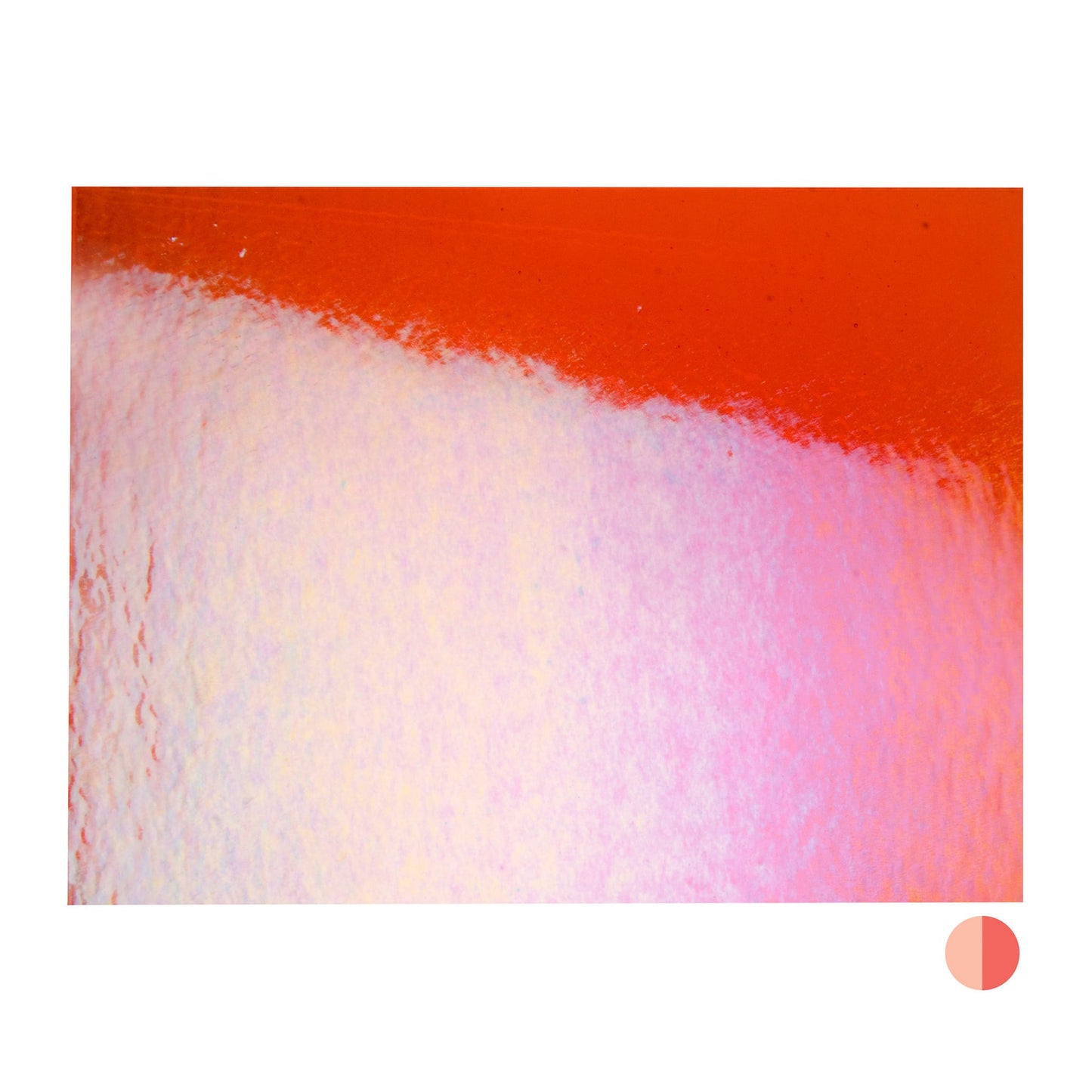 Bullseye COE90 Fusing Glass 001125 Orange, Iridescent, Rainbow Half Sheet