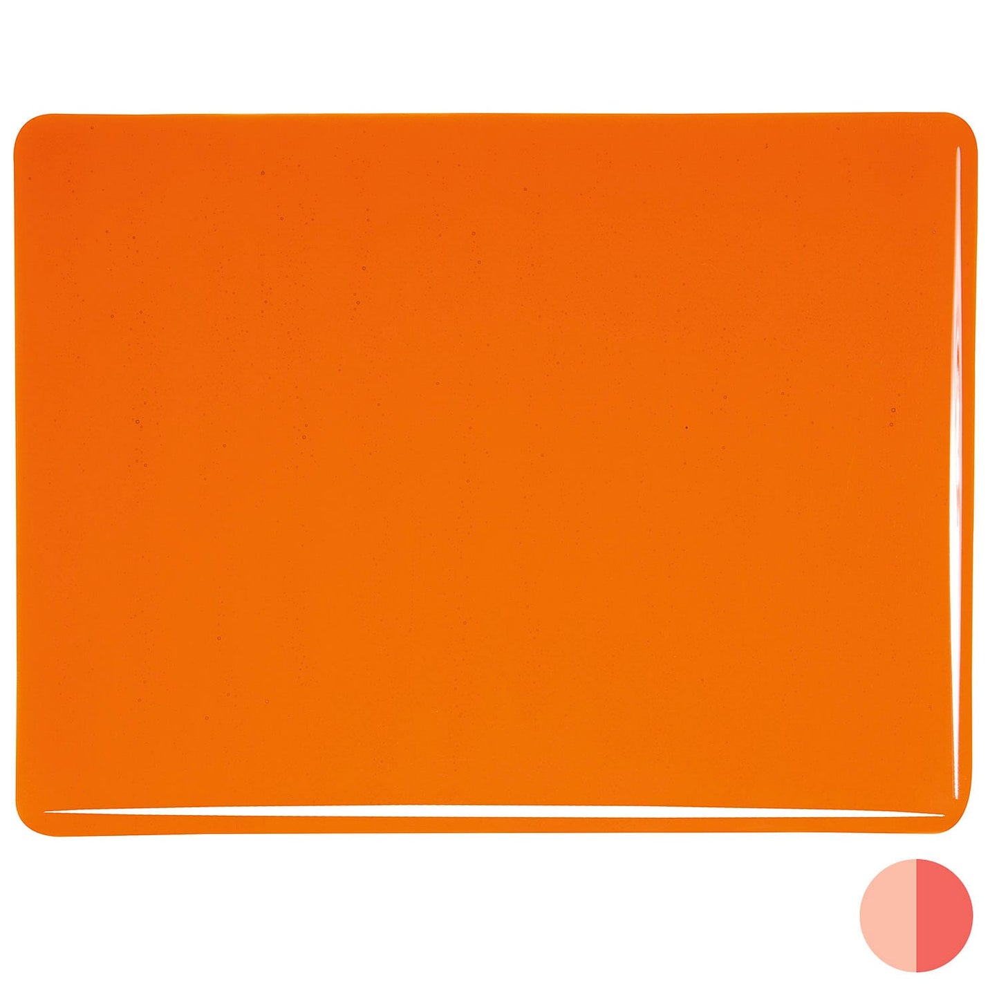 Bullseye COE90 Fusing Glass 001125 Orange Handy Sheet