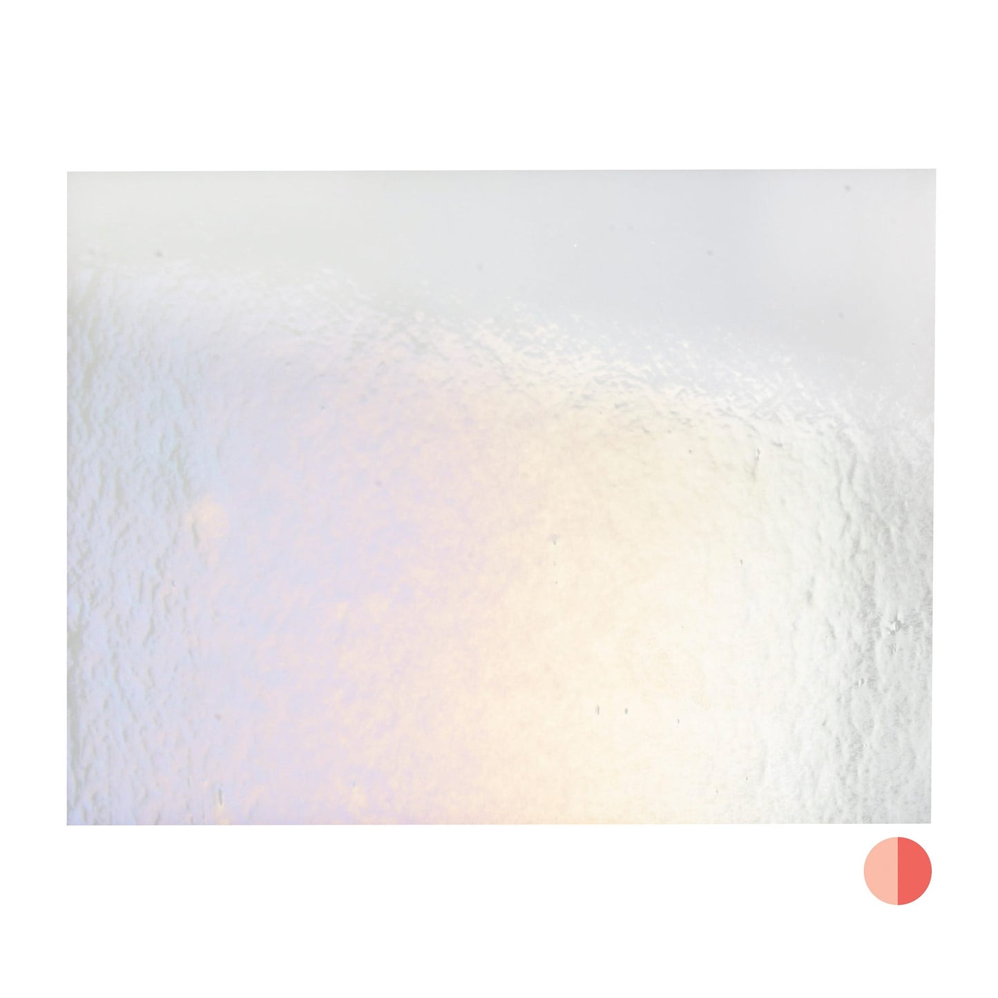 Bullseye COE90 Fusing Glass 001205 Light Coral, Iridescent, Rainbow Full Sheet