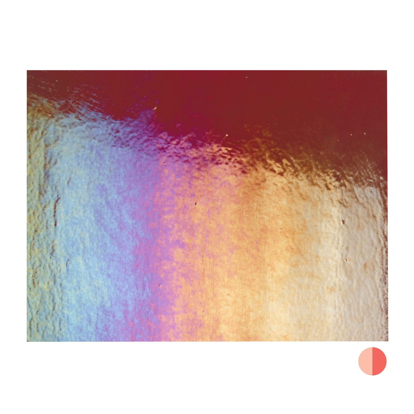 Bullseye COE90 Fusing Glass 001332 Fuchsia, Iridescent, Rainbow Half Sheet