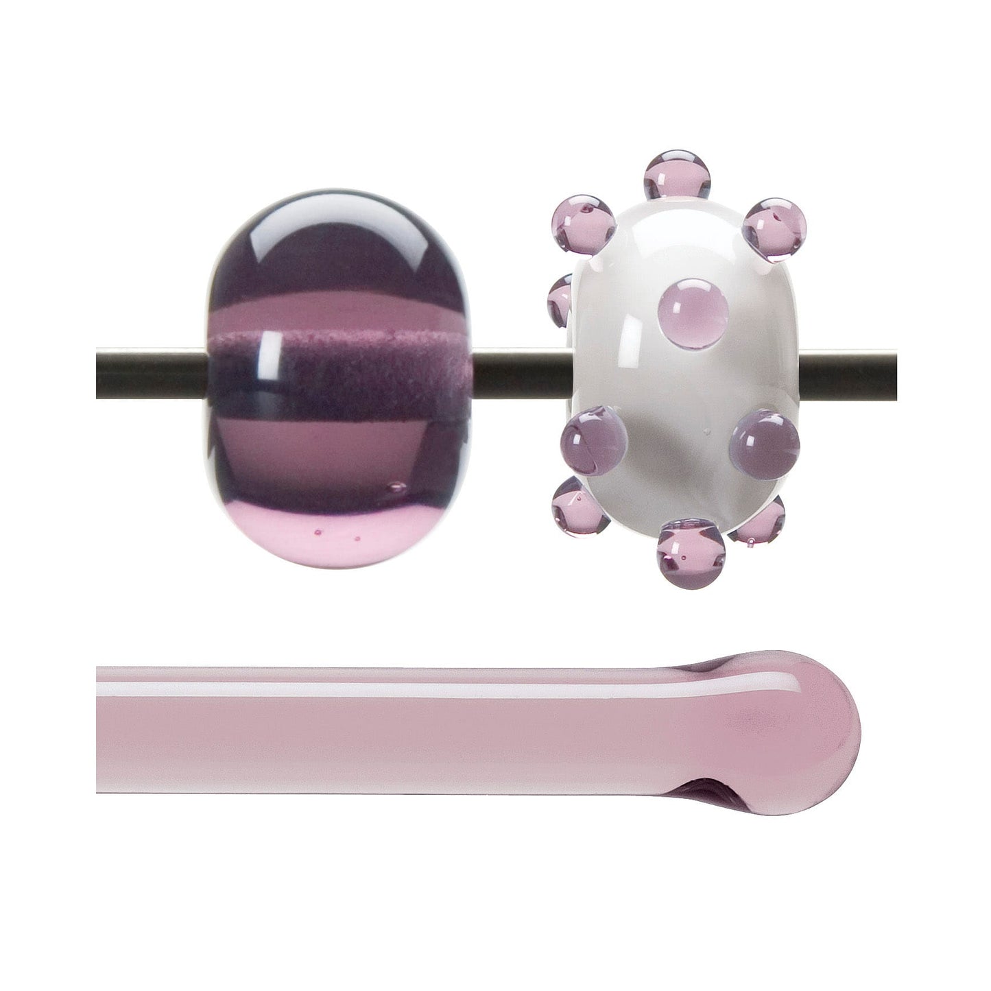 Bullseye COE90 Fusing Glass 001528 Pale Amythyst Rod