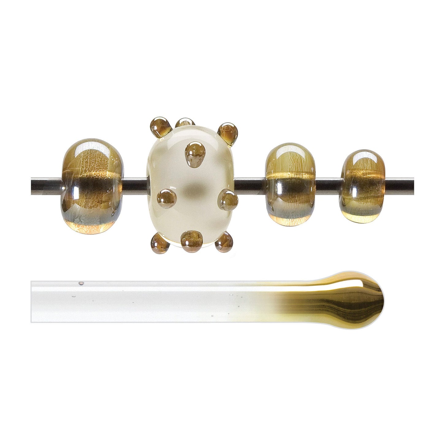 Bullseye COE90 Fusing Glass 001701 Amber Lustre Rod