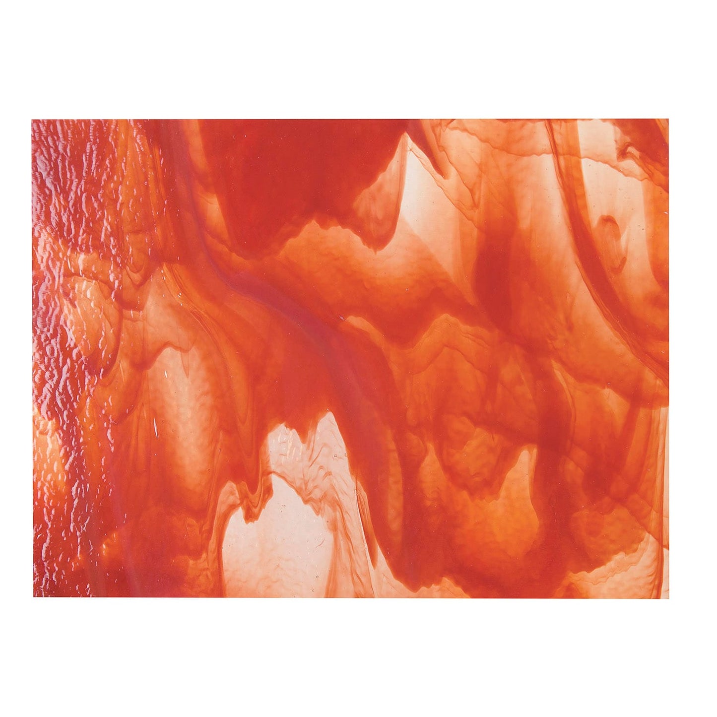 Bullseye COE90 Fusing Glass 002024 Clear, Red Opalescent Handy Sheet