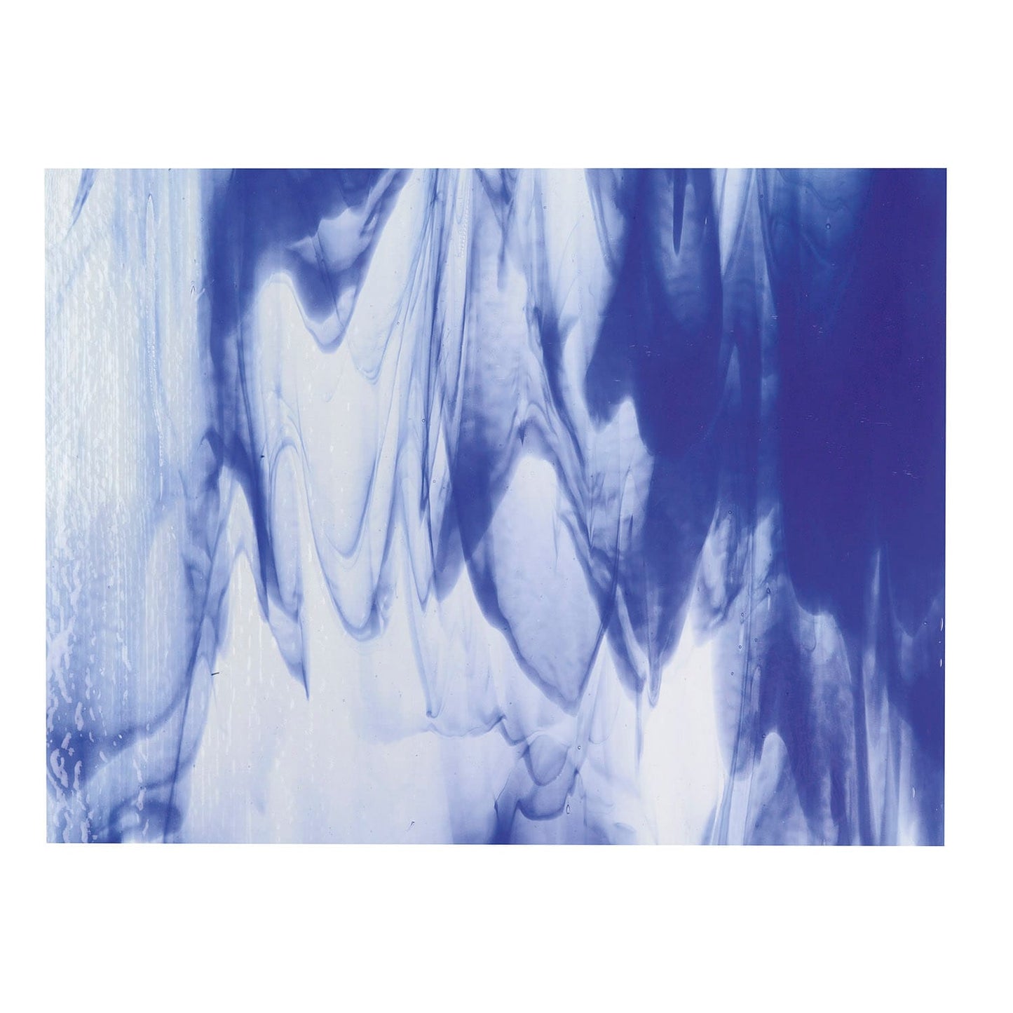 Bullseye COE90 Fusing Glass 002047 Clear, Deep Cobalt Blue Opalescent Handy Sheet