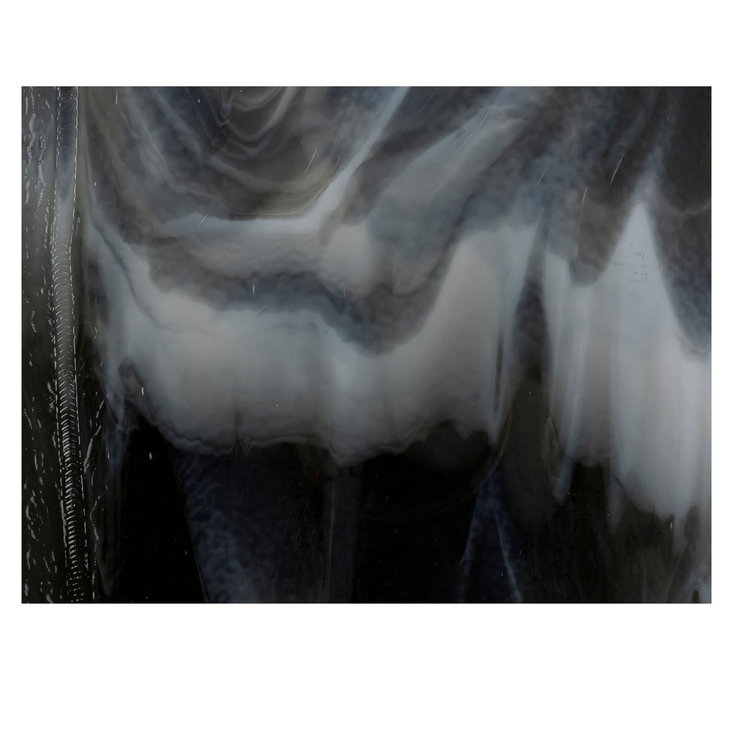 Bullseye COE90 Fusing Glass 002129 Charcoal Gray, White Opalescent Handy Sheet