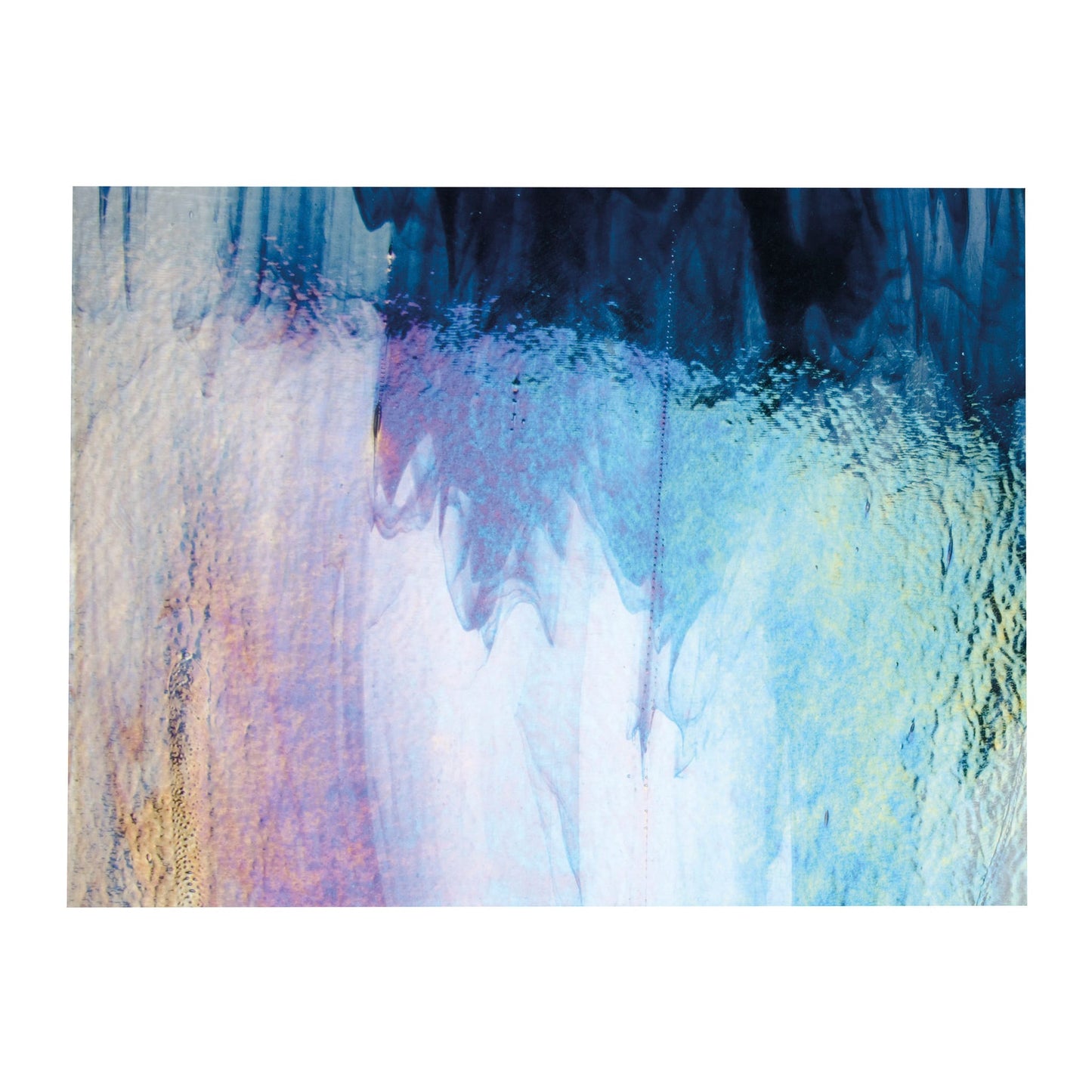 Bullseye COE90 Fusing Glass 002140 Clear, Aventurine Blue, Iridescent Half Sheet