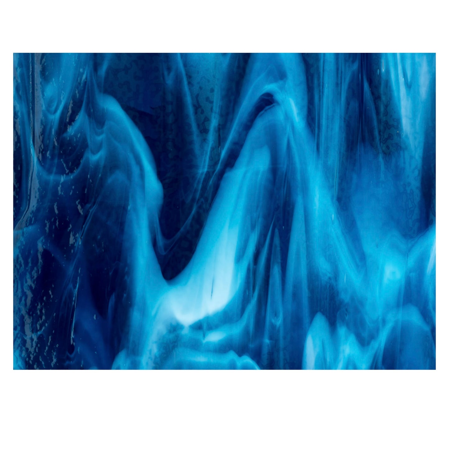 Bullseye COE90 Fusing Glass 002146 Copper Blue, White Half Sheet