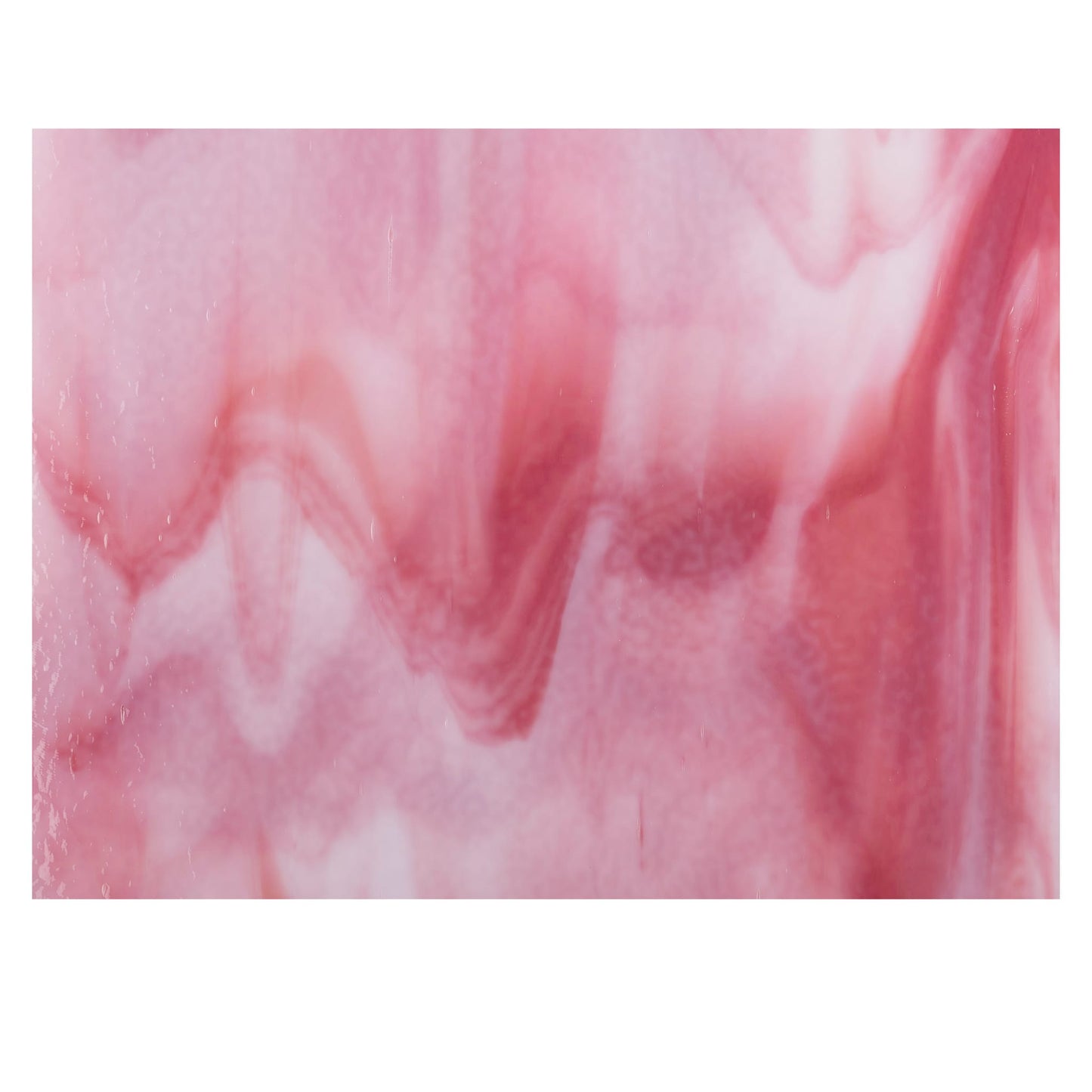 Bullseye COE90 Fusing Glass 002302 White Opalescent, Pink Opalescent Handy Sheet