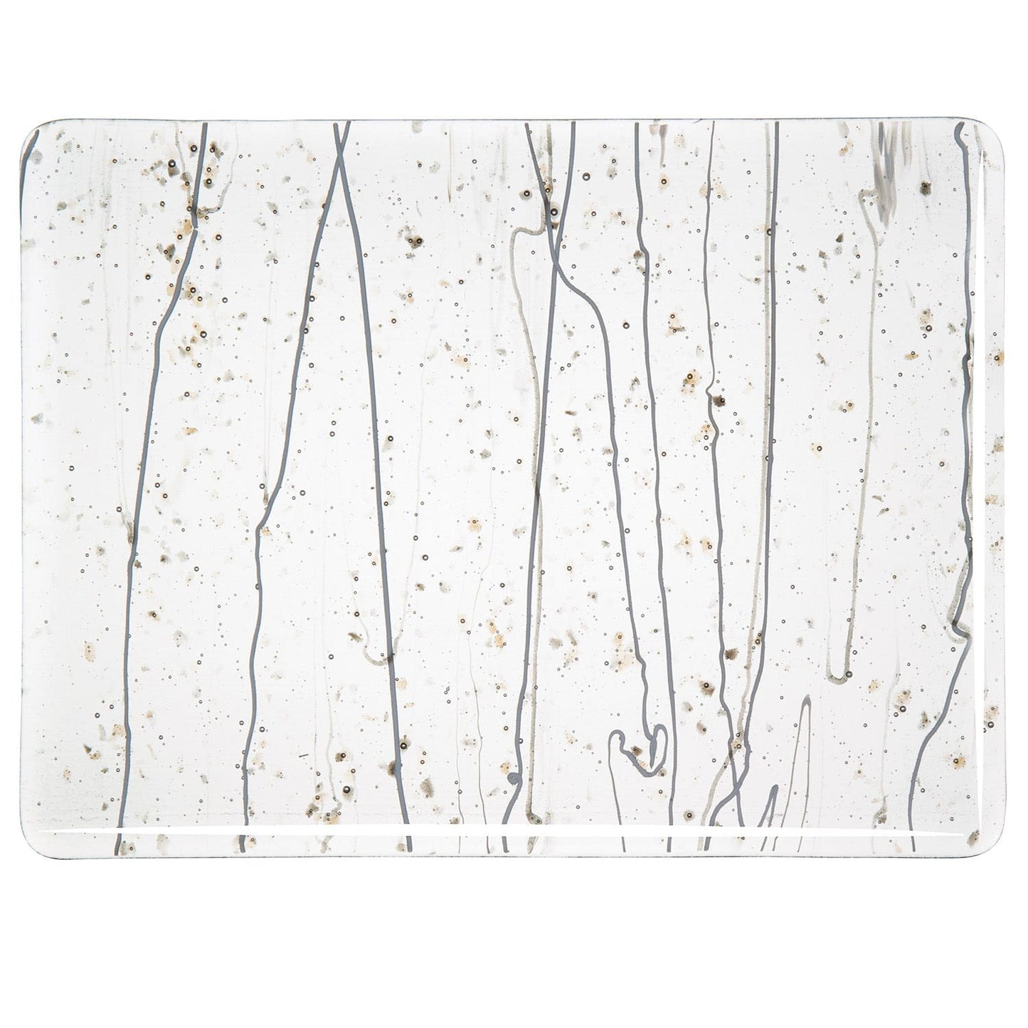 Bullseye COE90 Fusing Glass 004229 Gray & Bronze Frit, Gray & Vanilla Streamers Full Sheet