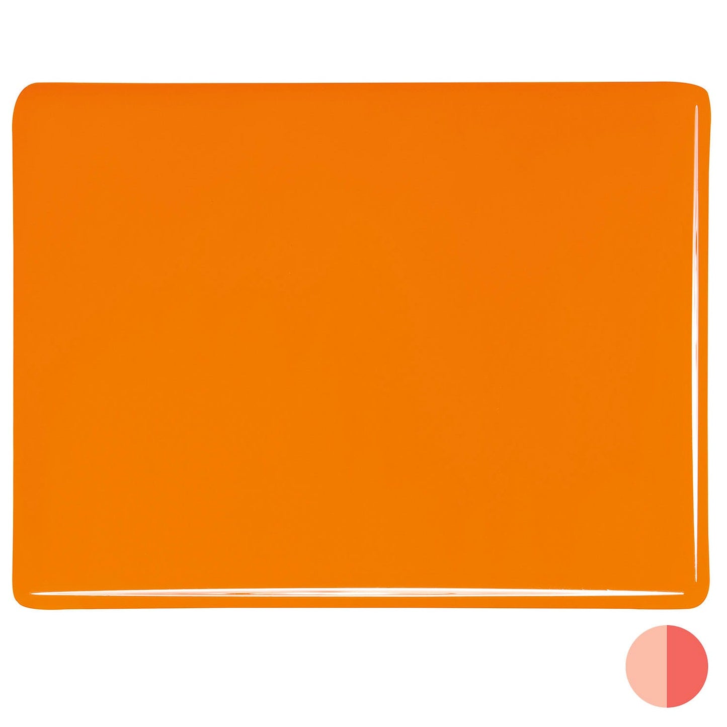 Bullseye COE90 Fusing Glass 000025 Tangerine Orange Handy Sheet