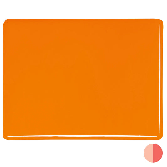 Bullseye COE90 Fusing Glass 000025 Tangerine Orange Handy Sheet