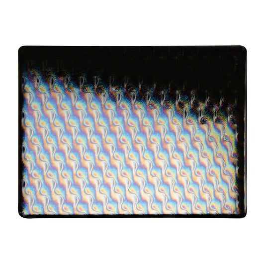 Bullseye COE90 Fusing Glass 000100 Black, Patterned Iridescent Half Sheet