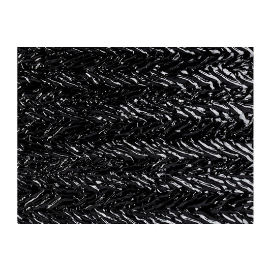 Bullseye COE90 Fusing Glass 000100 Black, Granite, Herringbone Ripple Handy Sheet