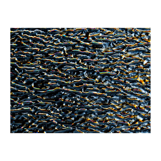 Bullseye COE90 Fusing Glass 000100 Black, Granite Ripple, Iridescent, Rainbow Handy Sheet