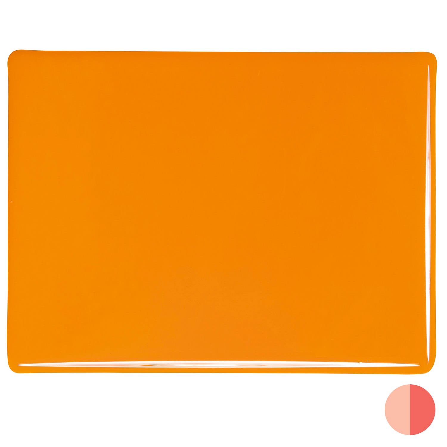 Bullseye COE90 Fusing Glass 000321 Pumpkin Orange Full Sheet