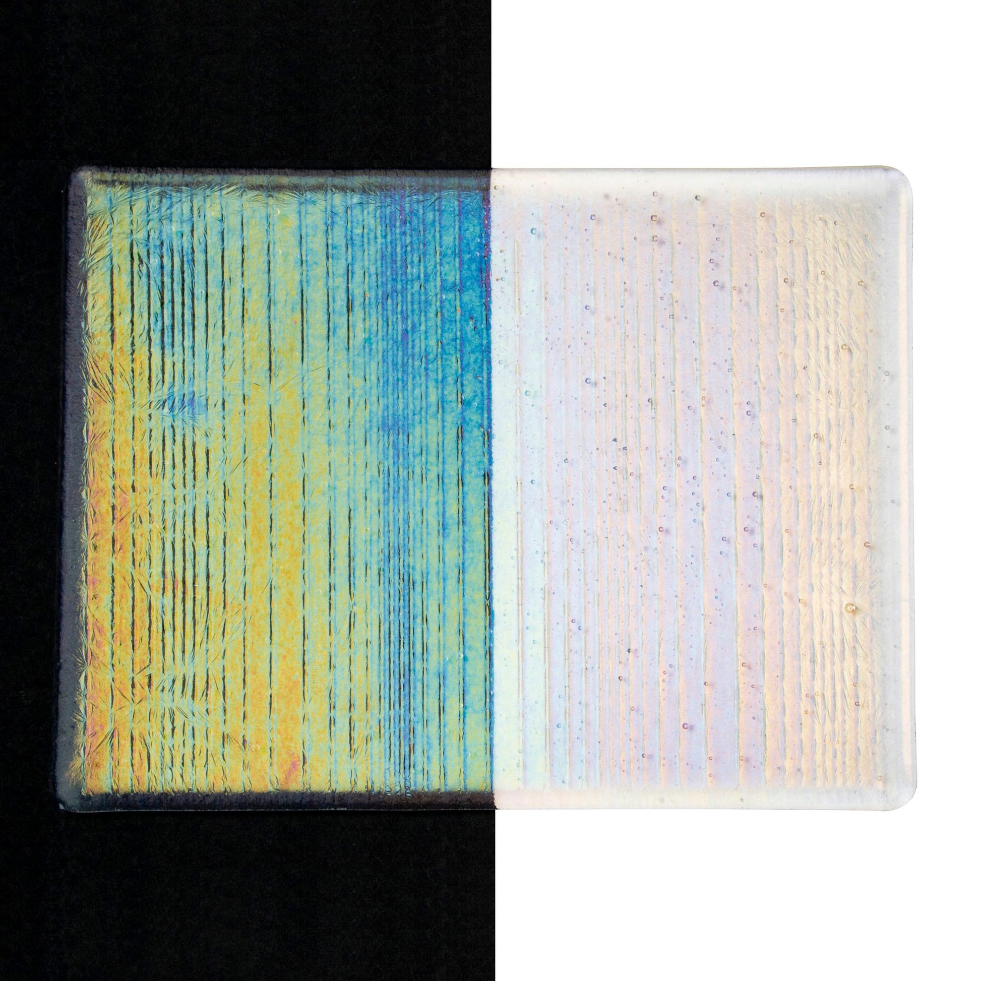 Bullseye COE90 Fusing Glass 001101 Clear, Accordion, Iridescent, Rainbow Full Sheet