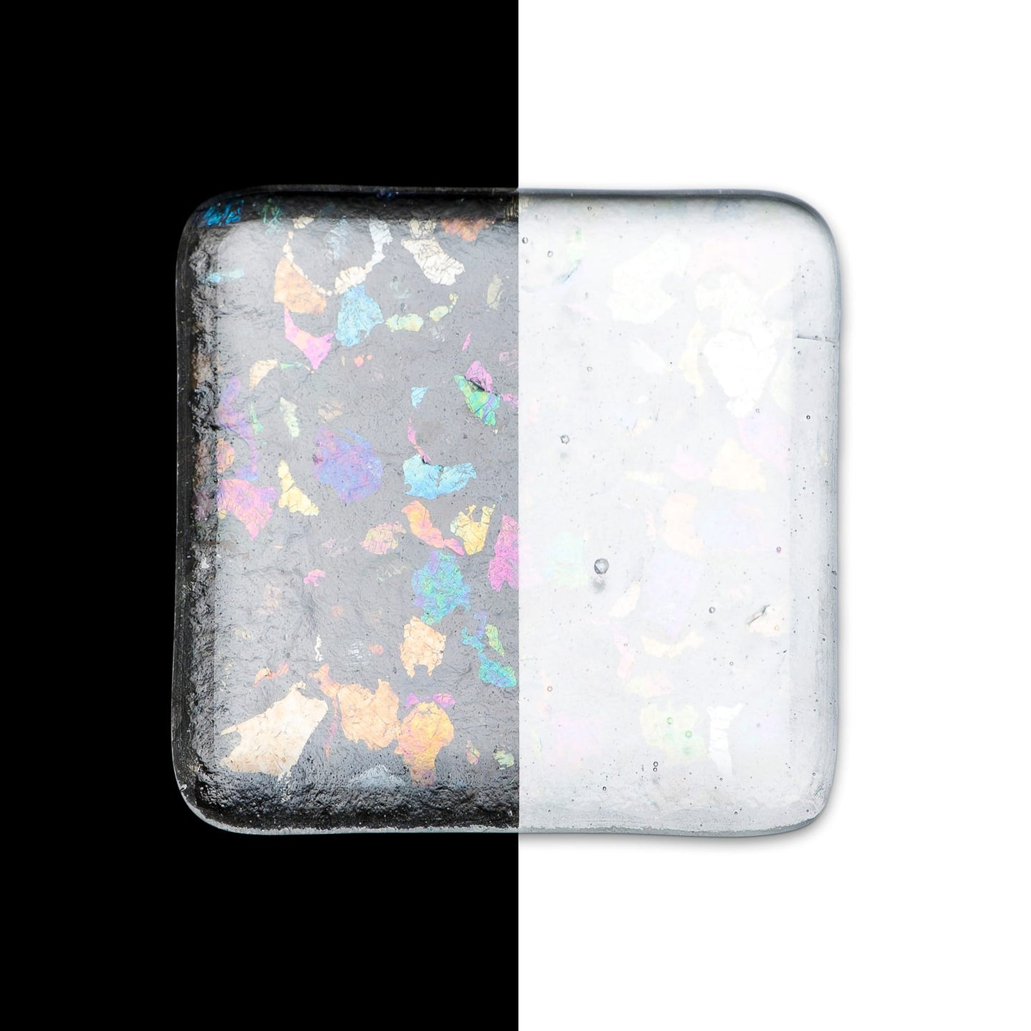 Bullseye COE90 Fusing Glass 001101 Clear, Iridescent Frit