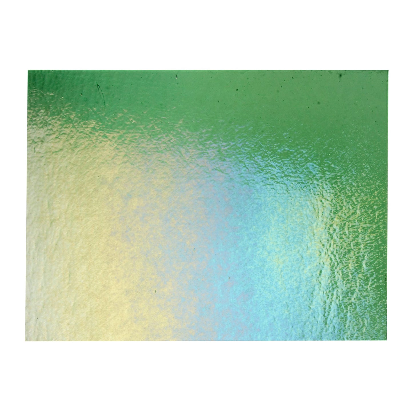 Bullseye COE90 Fusing Glass 001107 Light Green, Iridescent, Rainbow Full Sheet