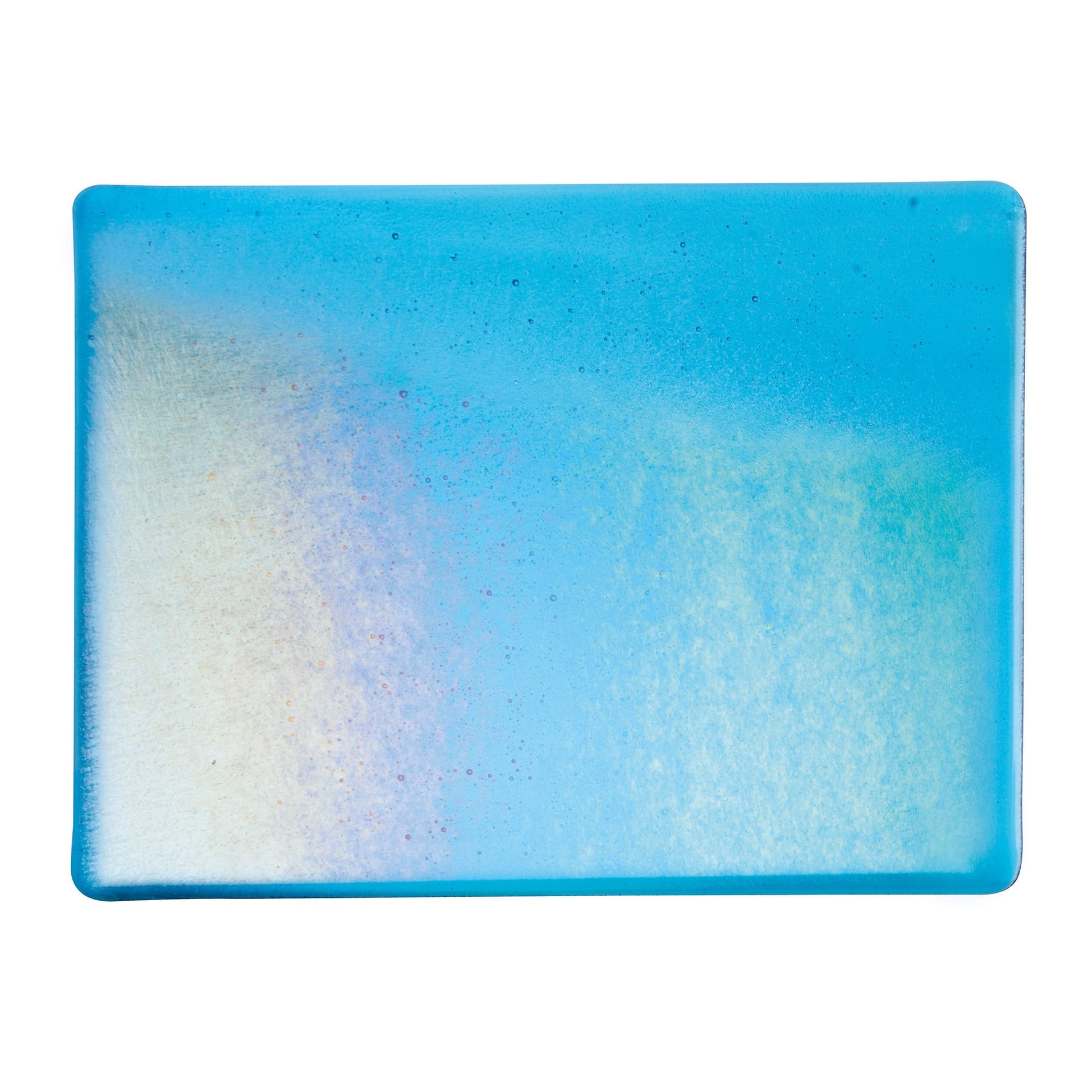 Bullseye COE90 Fusing Glass 001116 Turquoise Blue, Iridescent, Rainbow Handy Sheet