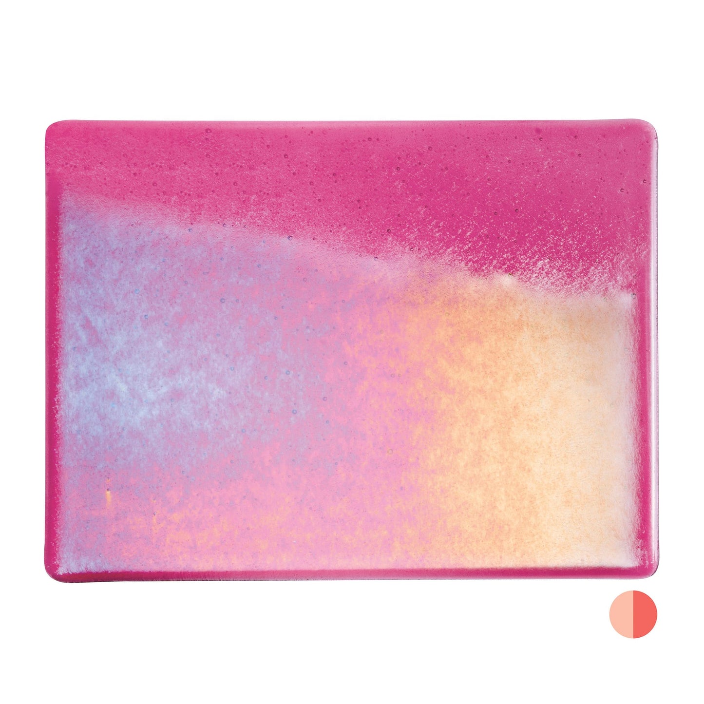 Bullseye COE90 Fusing Glass 001215 Light Pink, Iridescent, Rainbow Handy Sheet