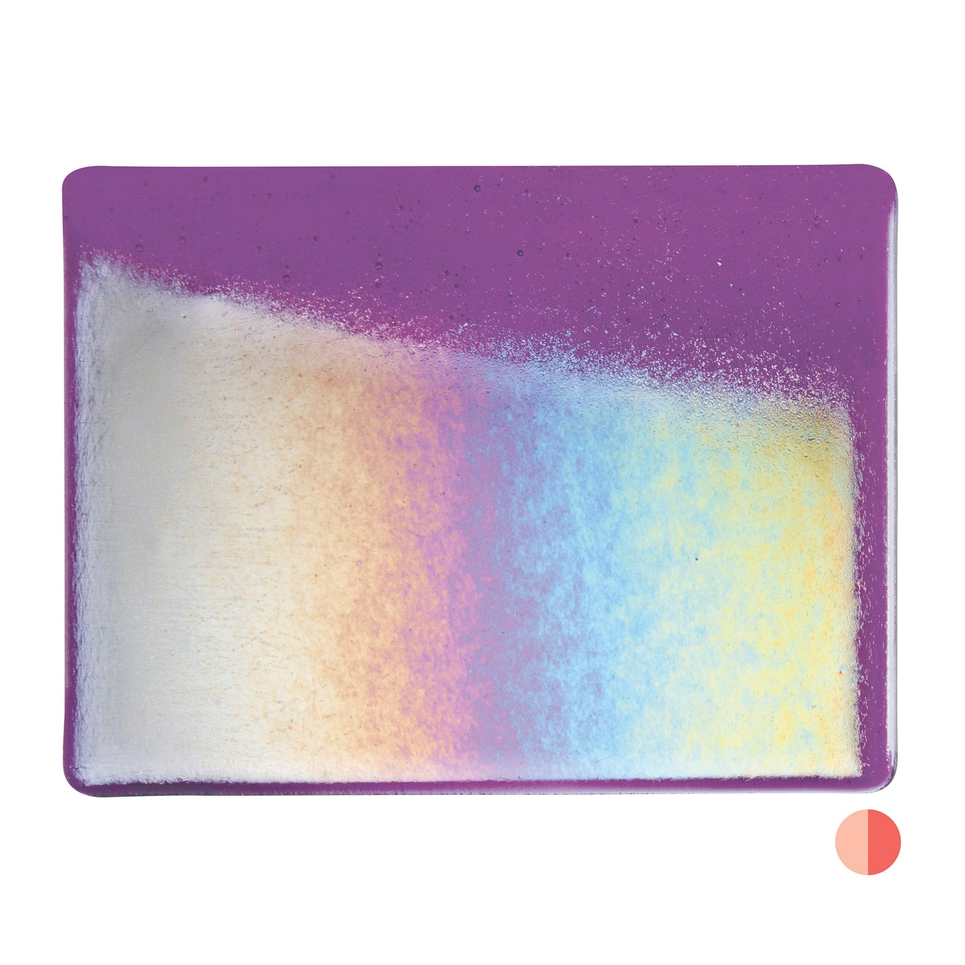 Bullseye COE90 Fusing Glass 001234 Violet, Iridescent, Rainbow Full Sheet