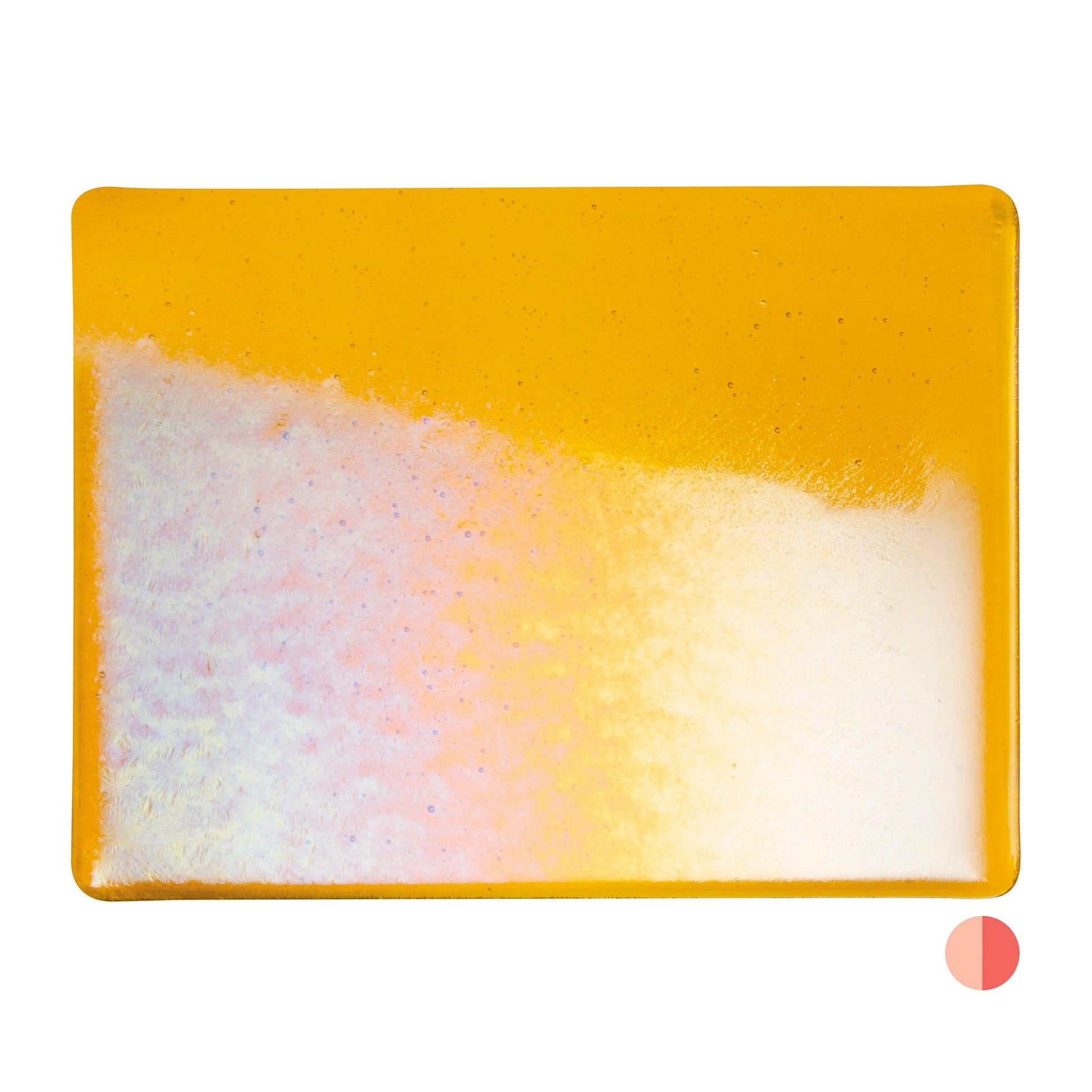 Bullseye COE90 Fusing Glass 001320 Marigold Yellow, Iridescent, Rainbow Handy Sheet