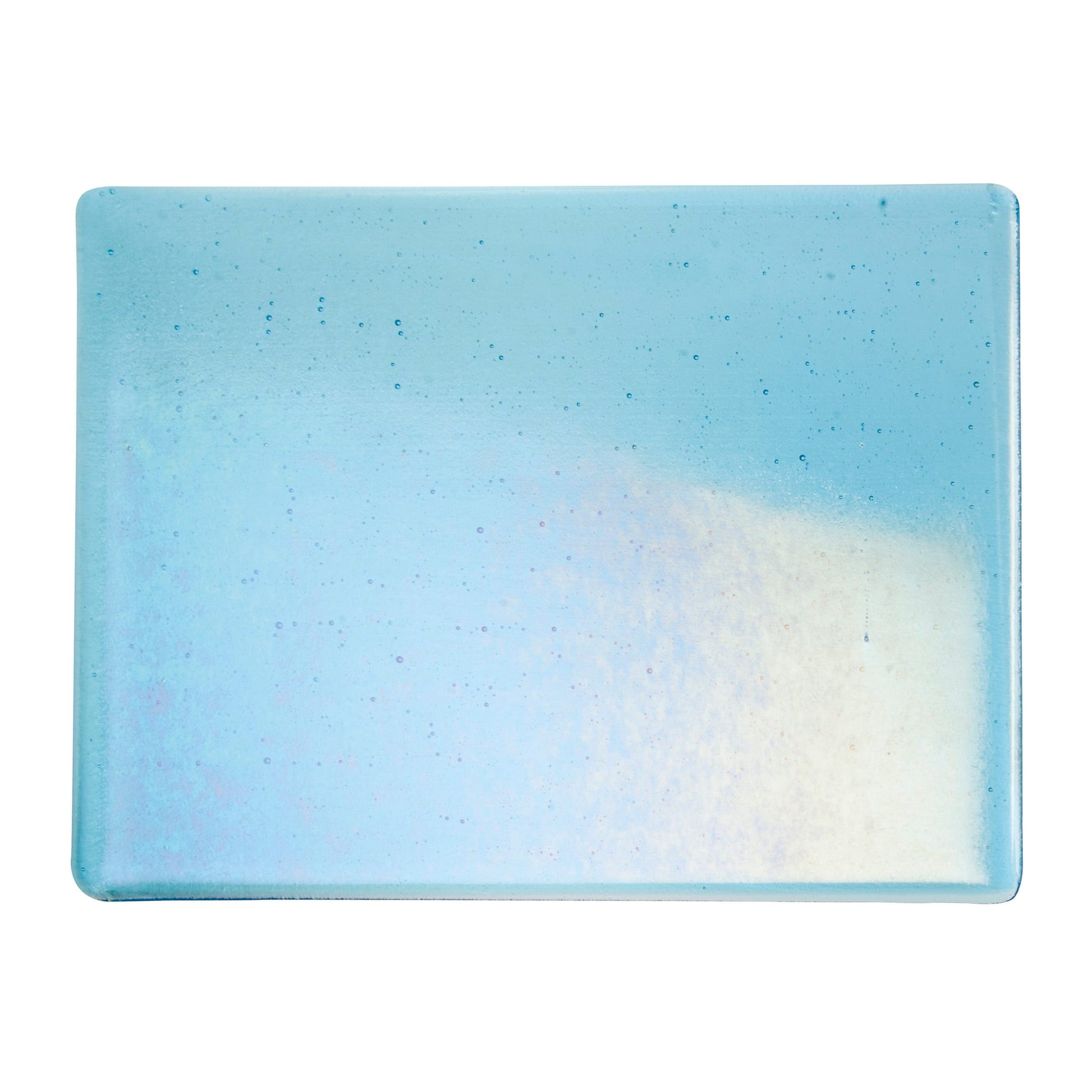 Bullseye COE90 Fusing Glass 001416 Light Turquoise Blue, Iridescent, Rainbow Half Sheet