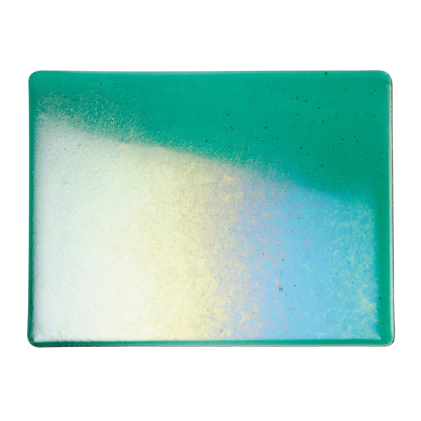Bullseye COE90 Fusing Glass 001417 Emerald Green, Iridescent, Rainbow Handy Sheet