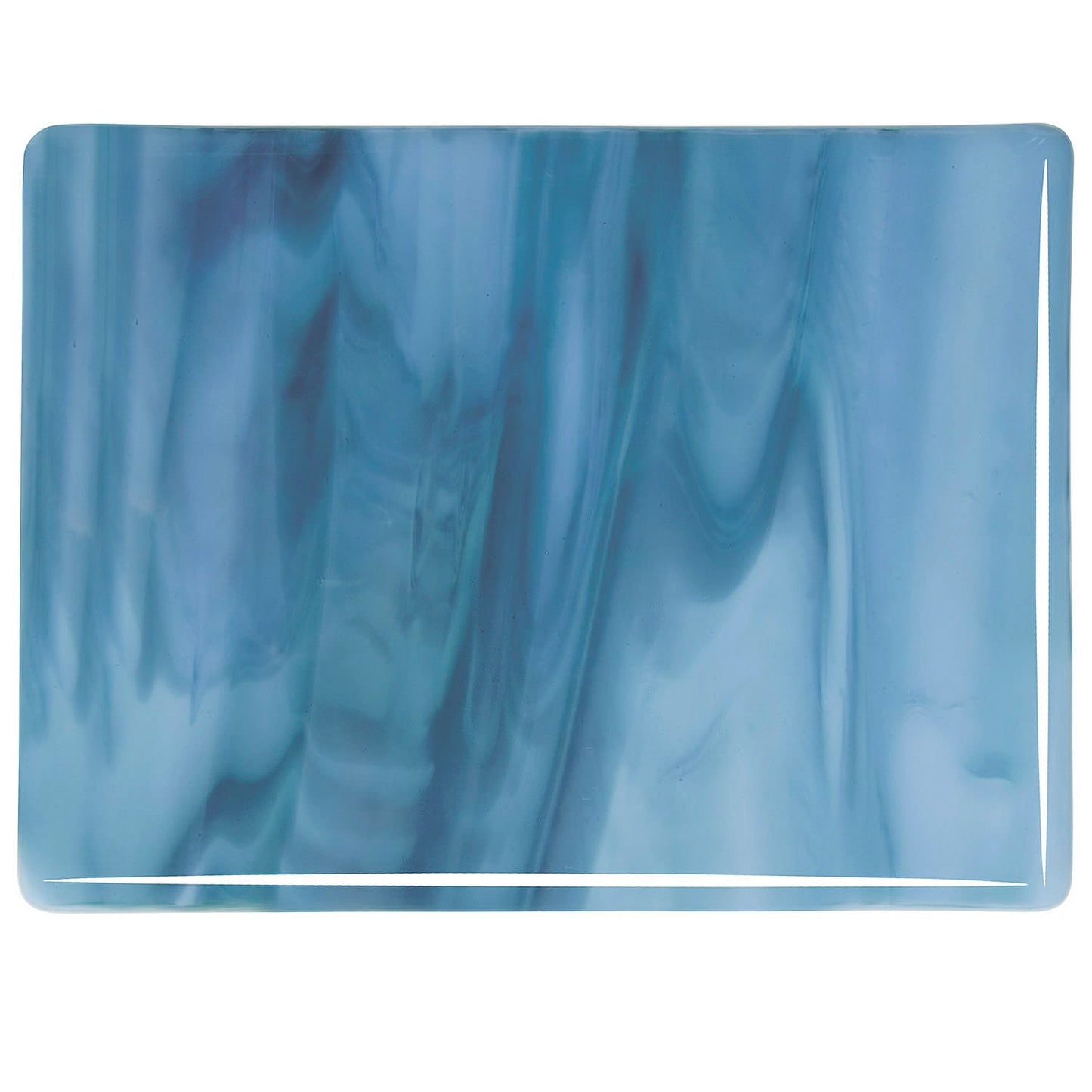 Bullseye COE90 Fusing Glass 002108 Powder Blue Opalescent, Marine Blue Full Sheet