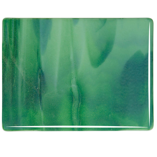 Bullseye COE90 Fusing Glass 002112 Mint Opalescent, Deep Forest Green Half Sheet