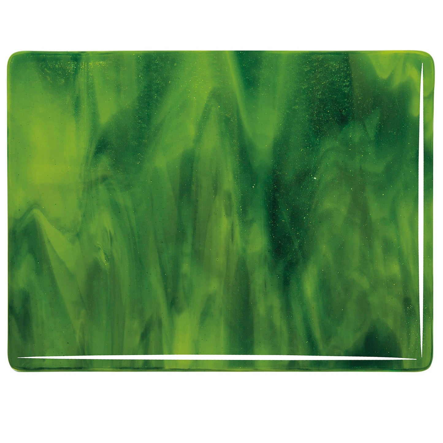 Bullseye COE90 Fusing Glass 002121 Yellow Opalescent, Deep Forest Green Half Sheet