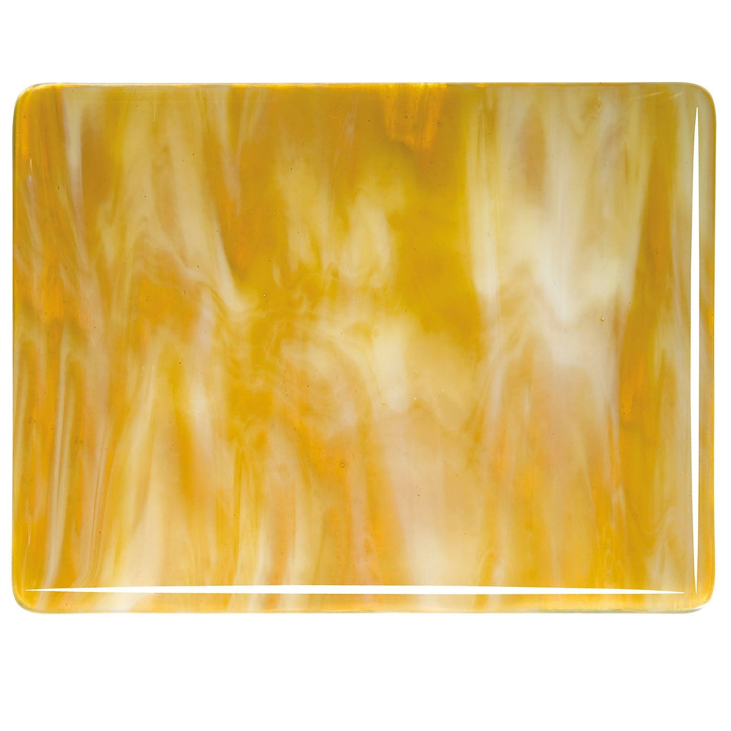 Bullseye COE90 Fusing Glass 002137 Medium Amber, White Opalescent Handy Sheet
