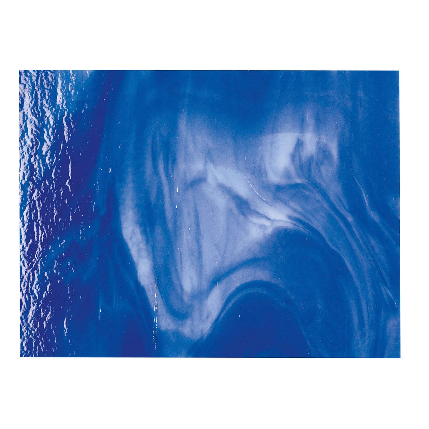Bullseye COE90 Fusing Glass 002164 Caribbean Blue, White Opalescent Half Sheet