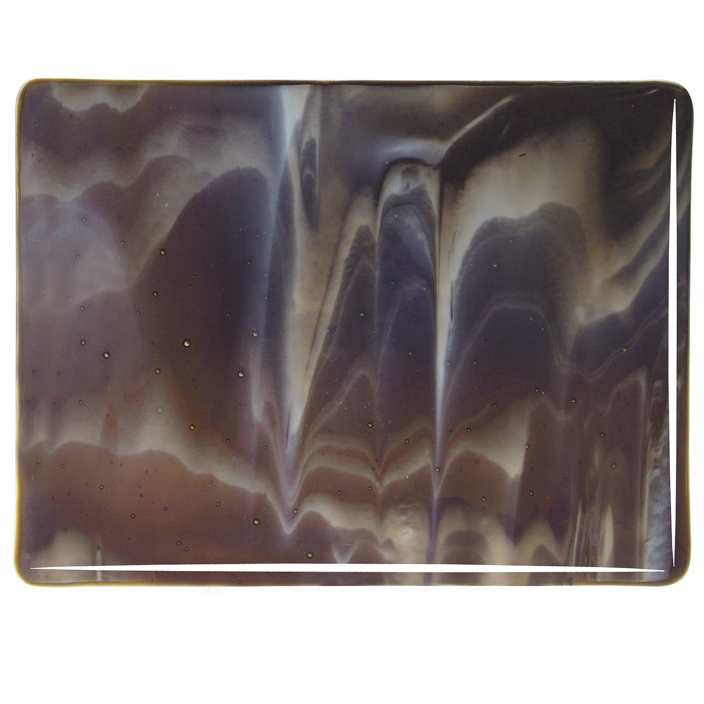 Bullseye COE90 Fusing Glass 002209 Dark Brown, White Opalescent Half Sheet