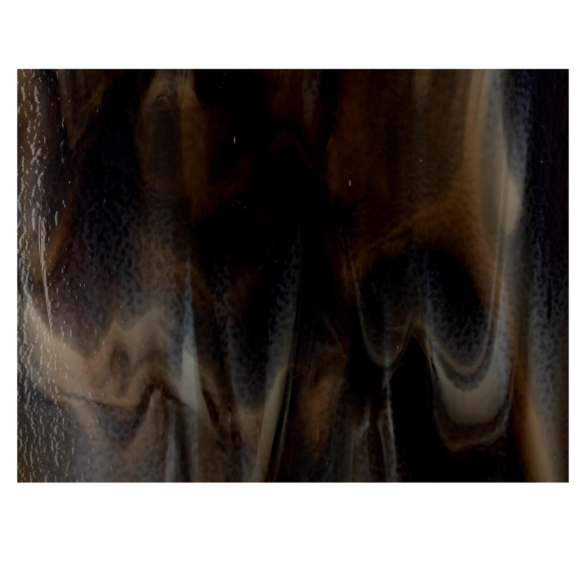 Bullseye COE90 Fusing Glass 002209 Dark Brown, White Opalescent Handy Sheet