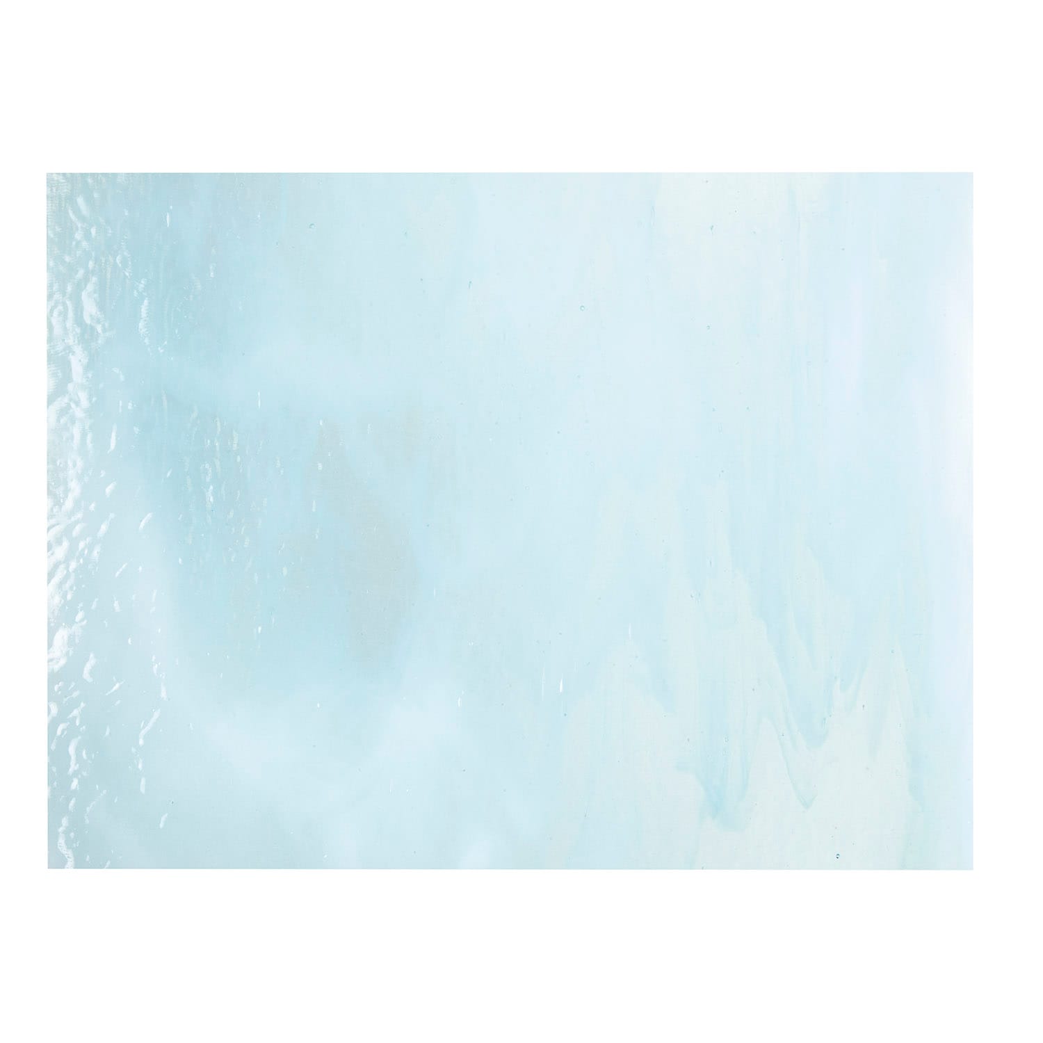 Bullseye COE90 Fusing Glass 002218 Aqua Blue Tint, White Handy Sheet