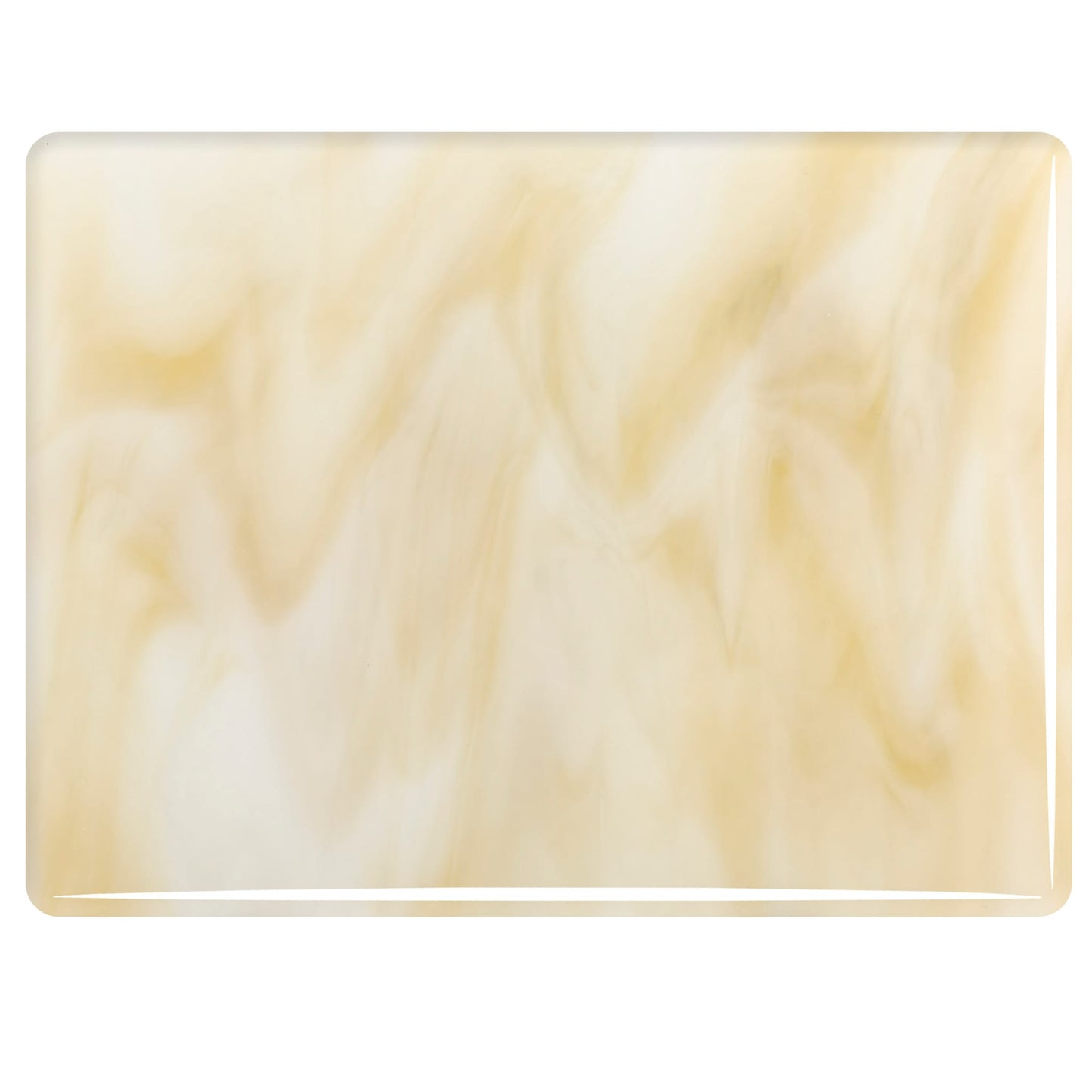 Bullseye COE90 Fusing Glass 002237 Warm White Opalescent, Light Amber Handy Sheet