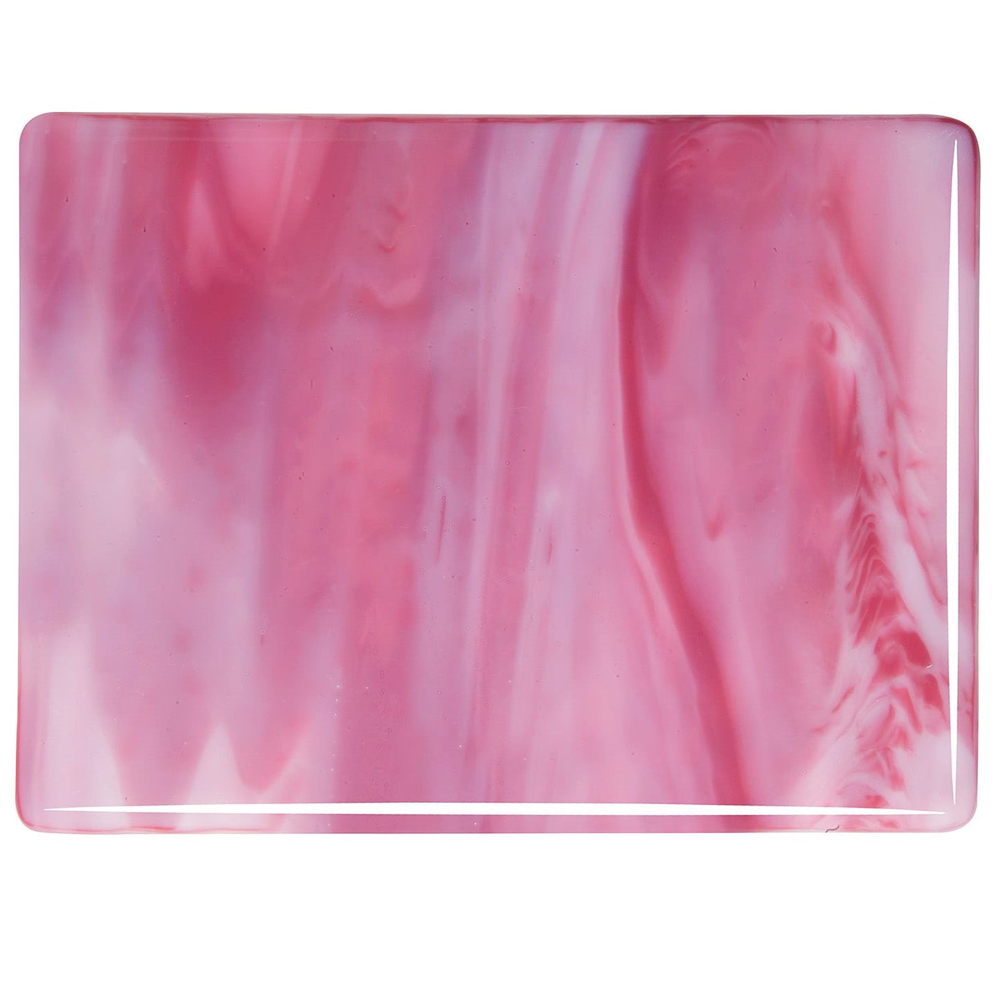 Bullseye COE90 Fusing Glass 002302 White Opalescent, Pink Opalescent Handy Sheet