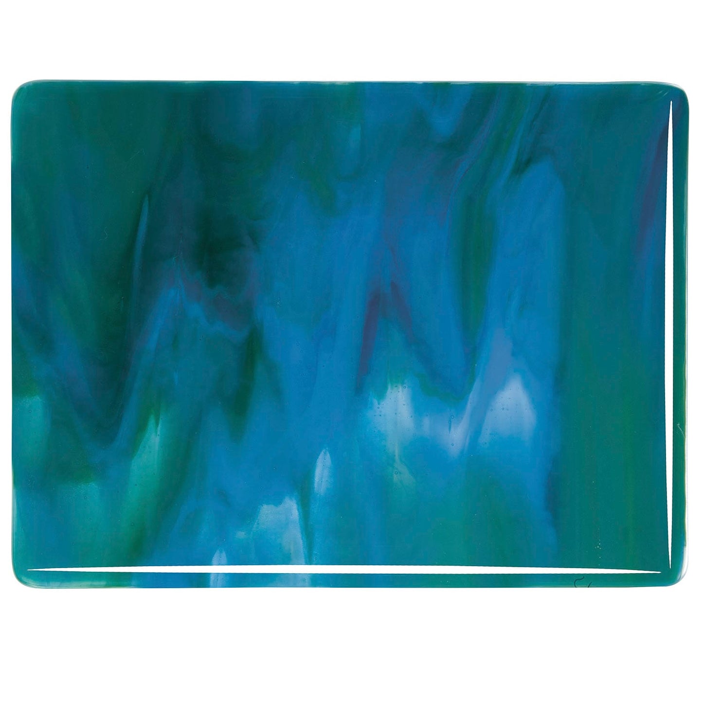 Bullseye COE90 Fusing Glass 003045 Azure Blue Opalescent, Jade Green Opalescent, Neo-Lavender Full Sheet