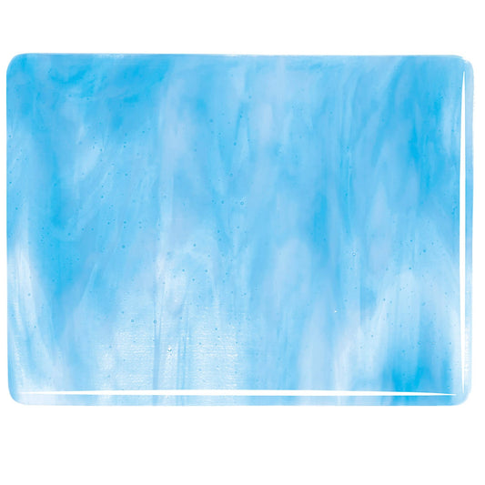Bullseye COE90 Fusing Glass 003116 Clear, Turquoise Blue, White Handy Sheet