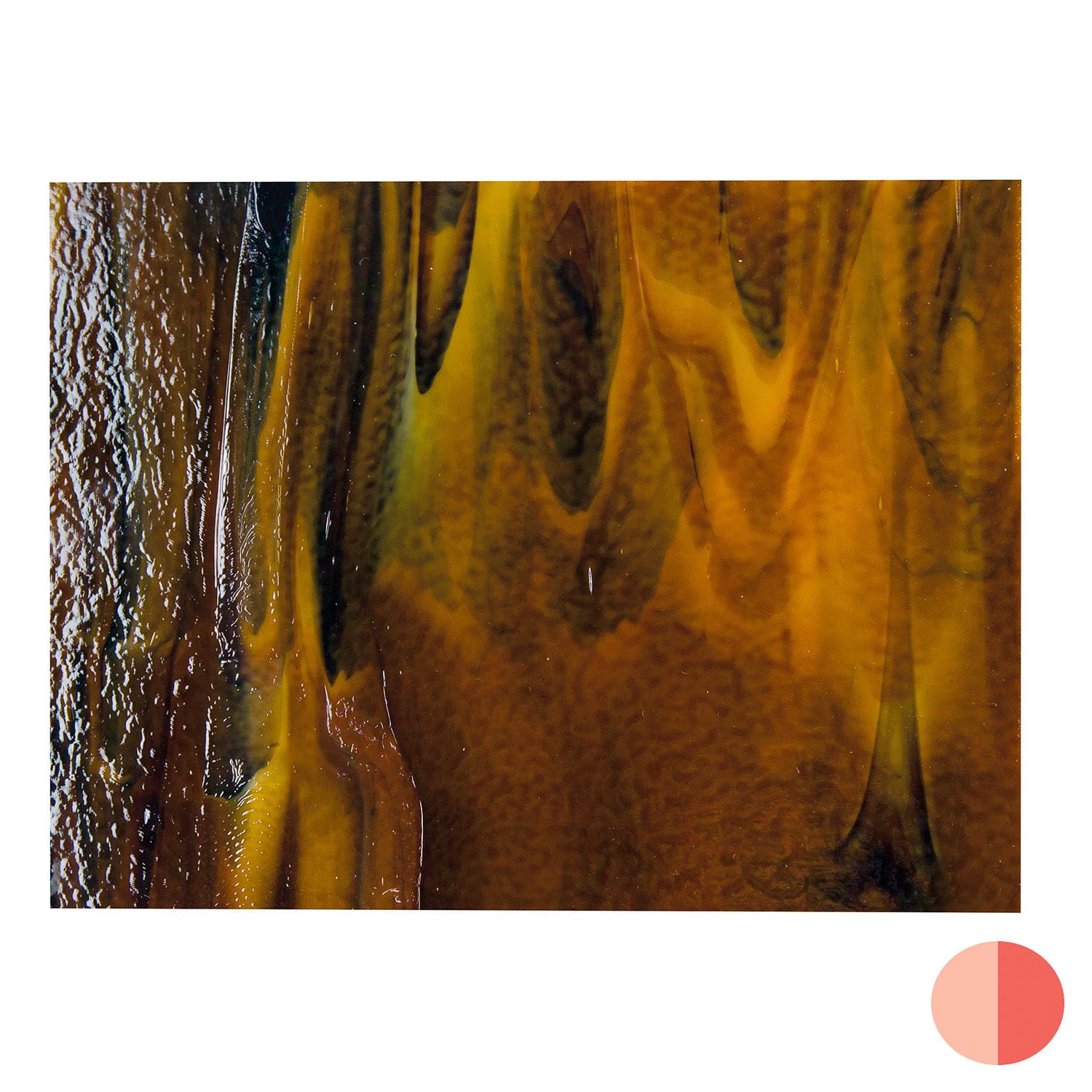 Bullseye COE90 Fusing Glass 003203 Woodland Brown Opalescent, Ivory & Black Half Sheet