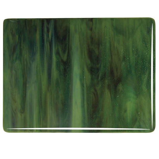 Bullseye COE90 Fusing Glass 003212 Olive Green Opalescent, Forest Green, Deep Brown Full Sheet