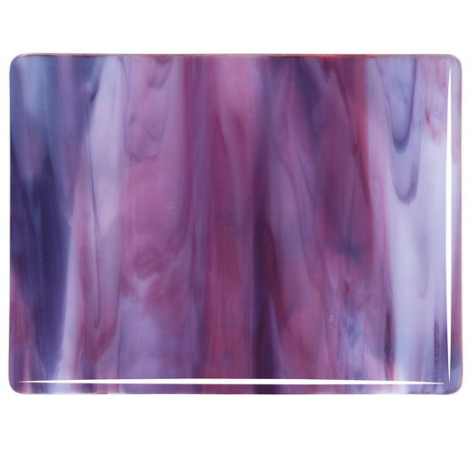 Bullseye COE90 Fusing Glass 003328 White Opalescent, Deep Royal Purple, Cranberry Pink Full Sheet