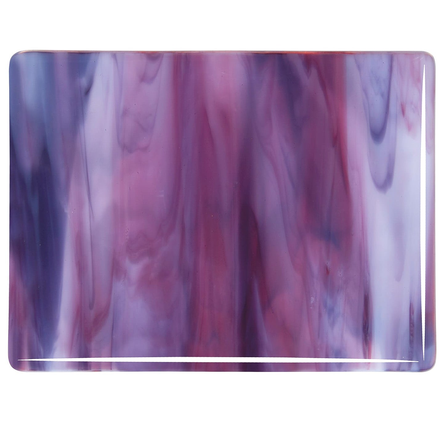 Bullseye COE90 Fusing Glass 003328 White Opalescent, Deep Royal Purple, Cranberry Pink Handy Sheet
