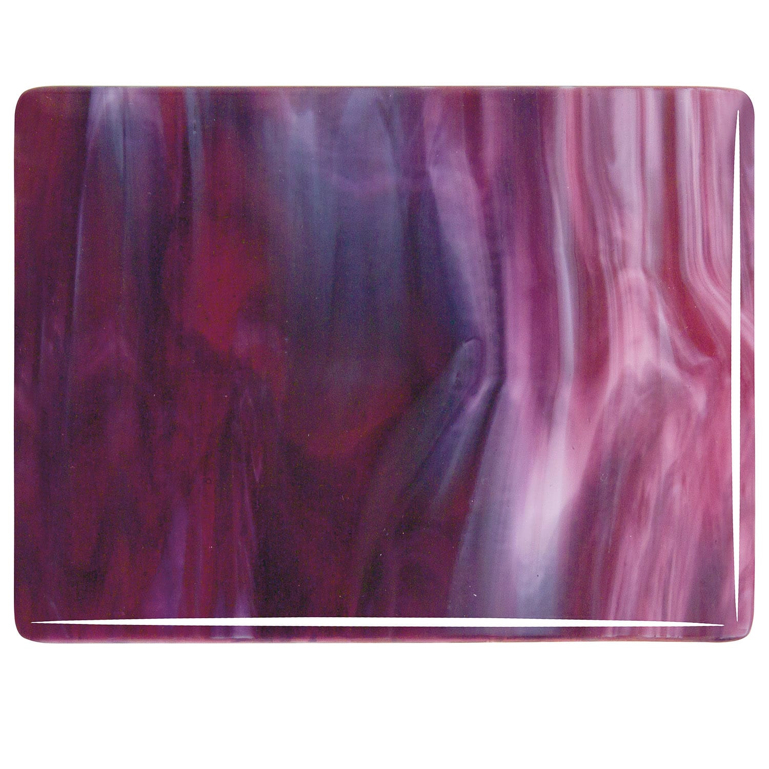 Bullseye COE90 Fusing Glass 003334 Cranberry Pink, Gold Purple, White Half Sheet