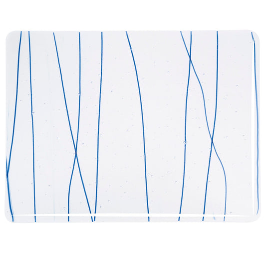 Bullseye COE90 Fusing Glass 004151 Royal Blue Streamers Handy Sheet